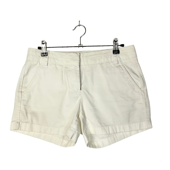 J. Crew White 4" Stretch Chino Shorts 0 - Picture 2 of 4